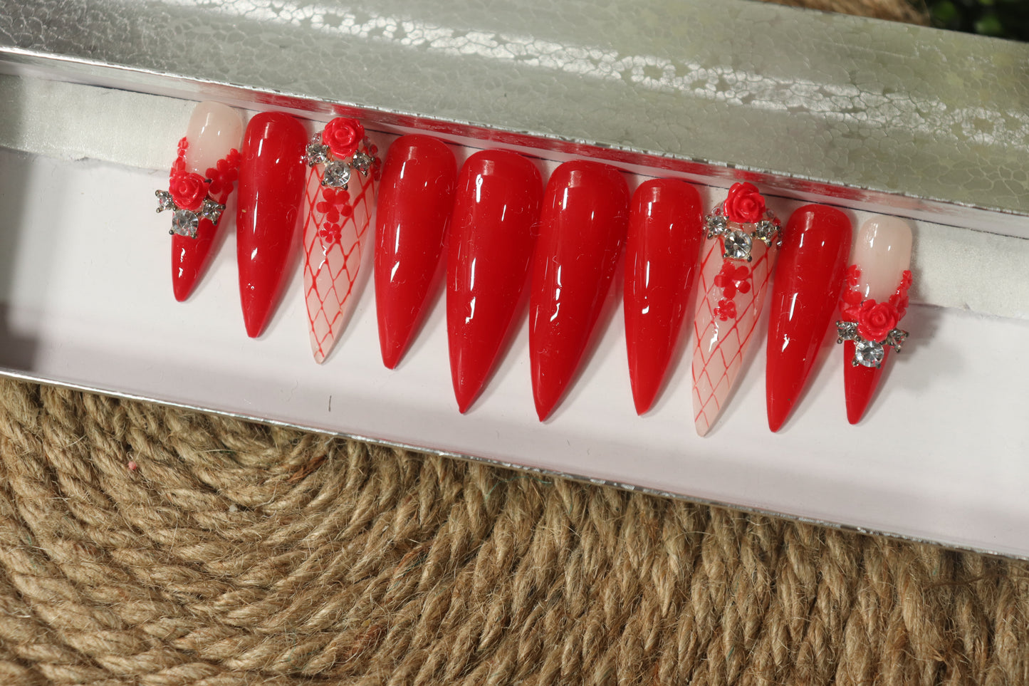 Dripping in Red Press On Nails
