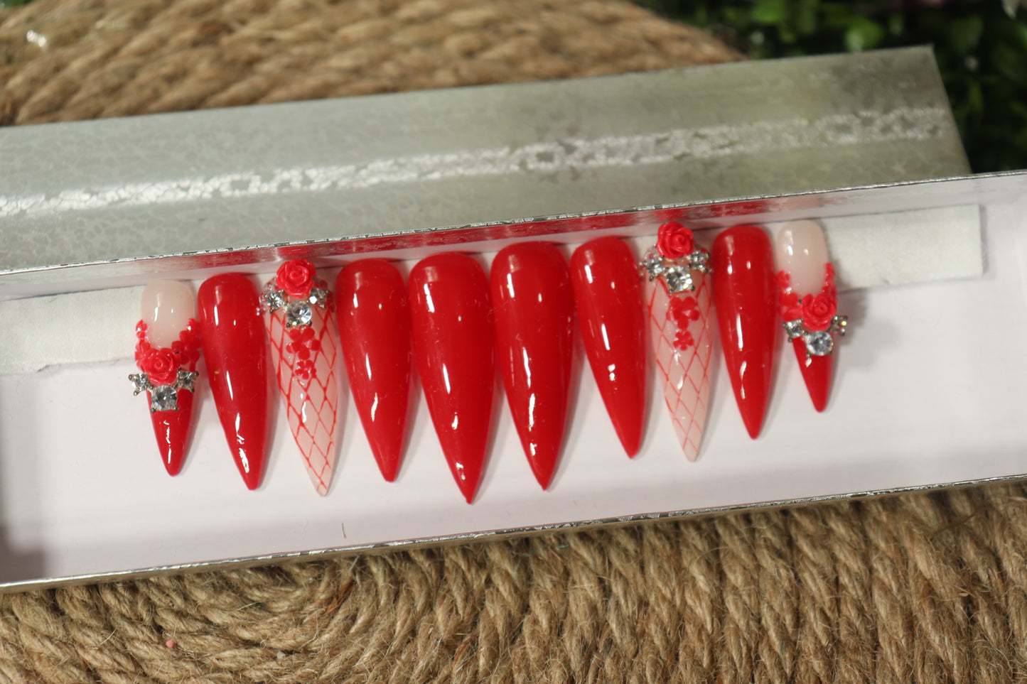 Dripping in Red Press On Nails