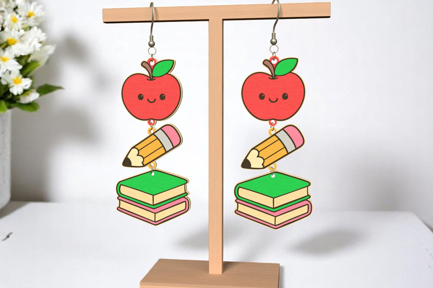 Apple Pencil Book Earrings