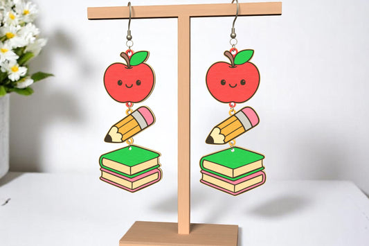 Apple Pencil Book Earrings