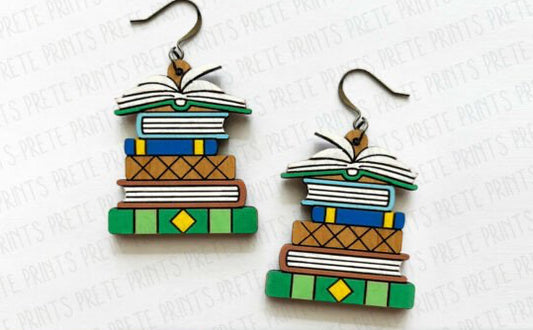 Stacked Books Earrings