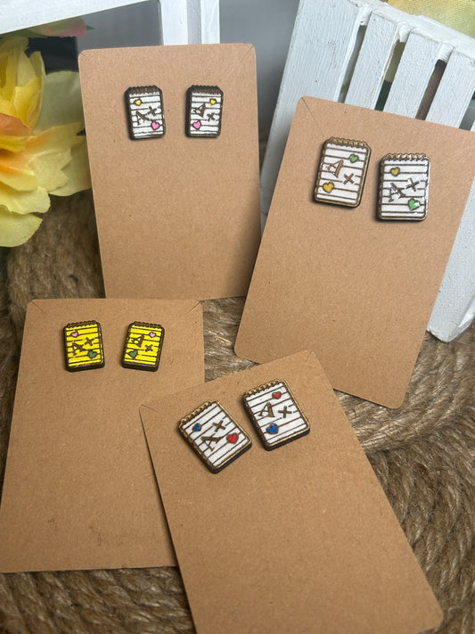 Paper Stud Teacher Earrings