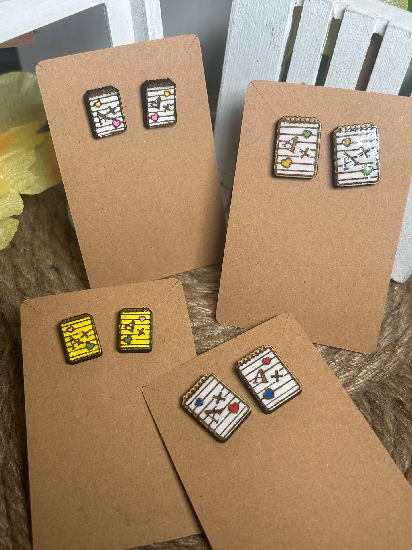 Paper Stud Teacher Earrings