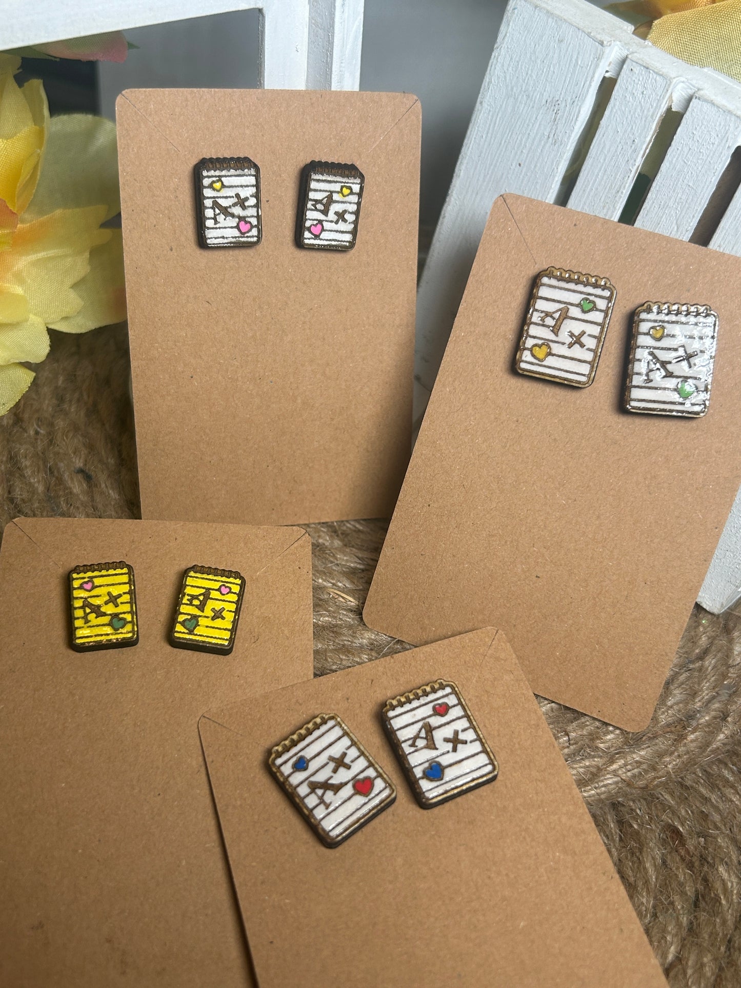 Paper Stud Teacher Earrings