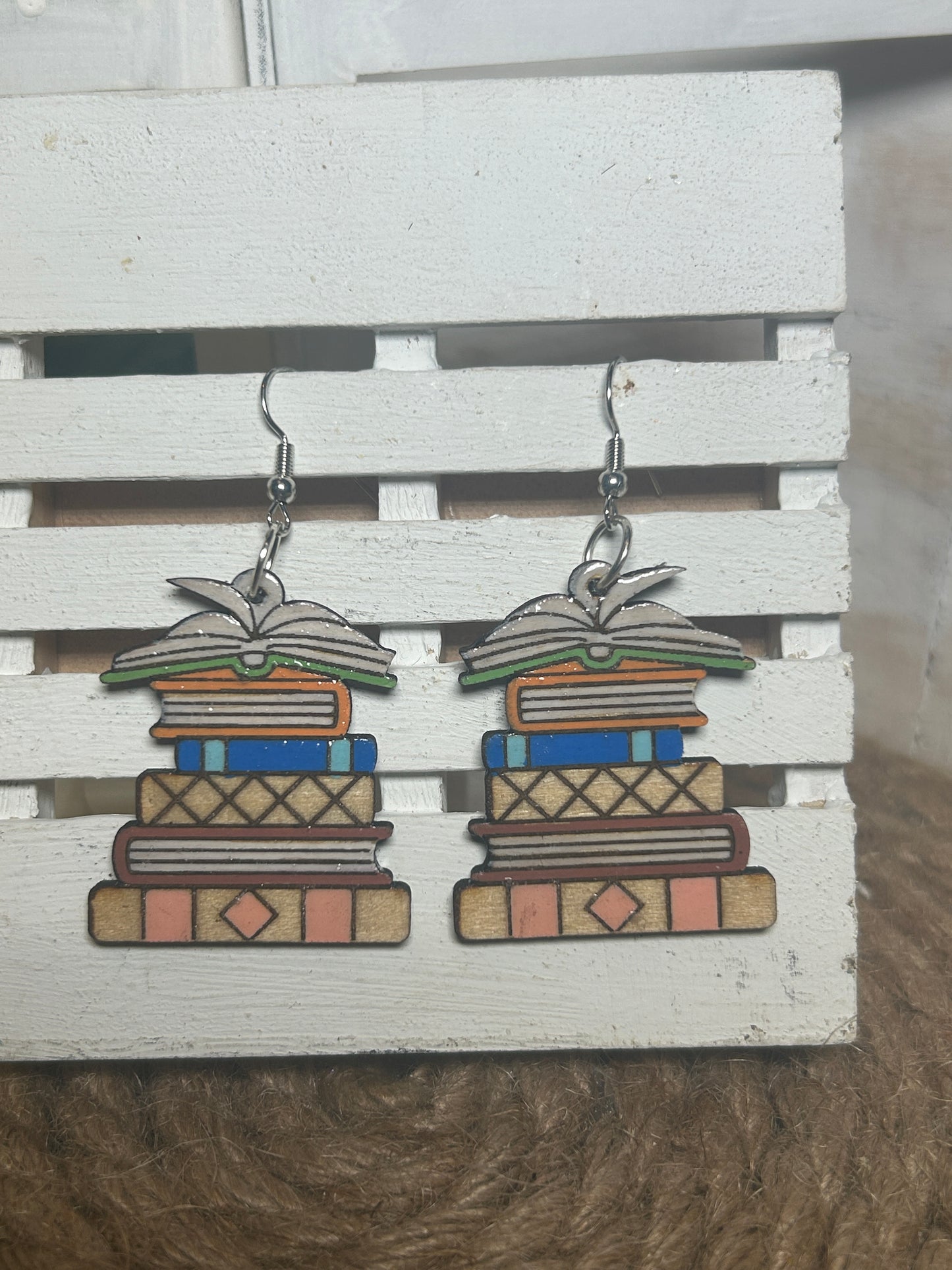 Stacked Books Earrings