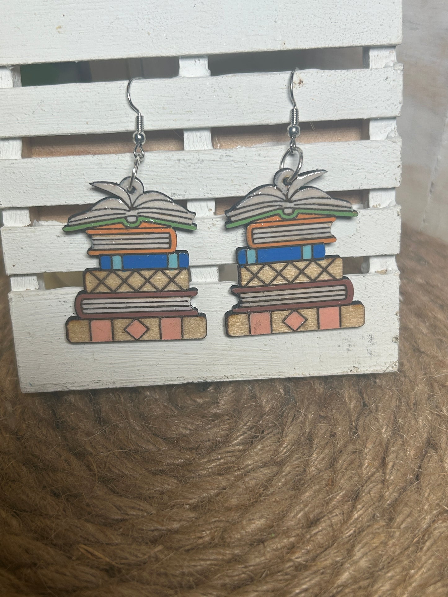 Stacked Books Earrings