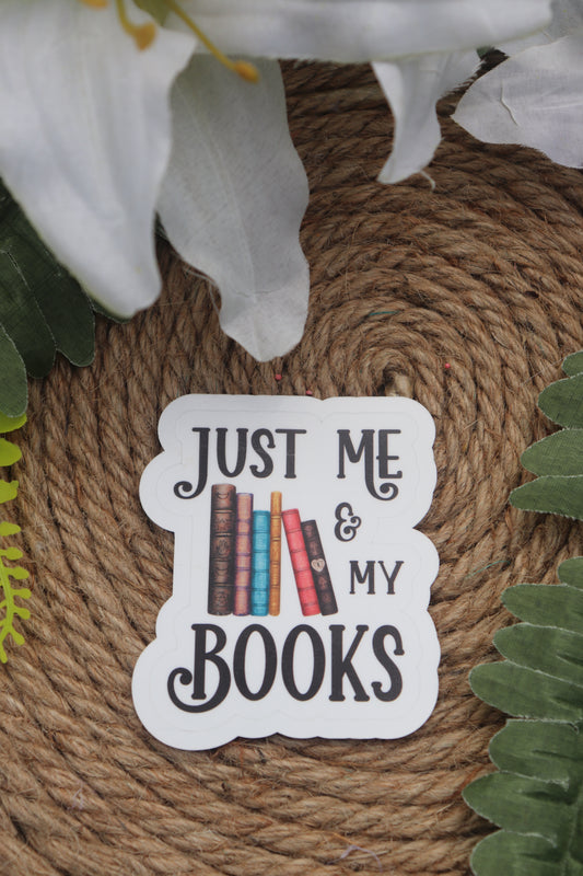 Just me and my books Sticker