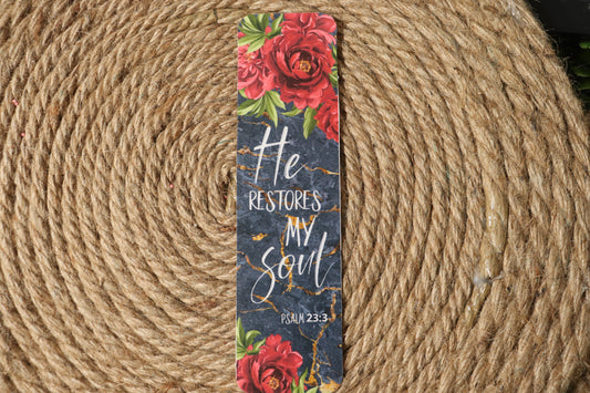 He restores my soul bookmark