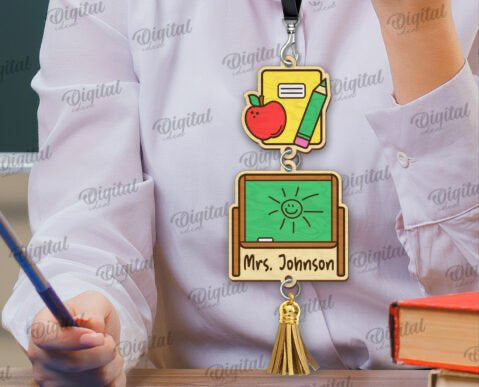 Book and Chalkboard Lanyard