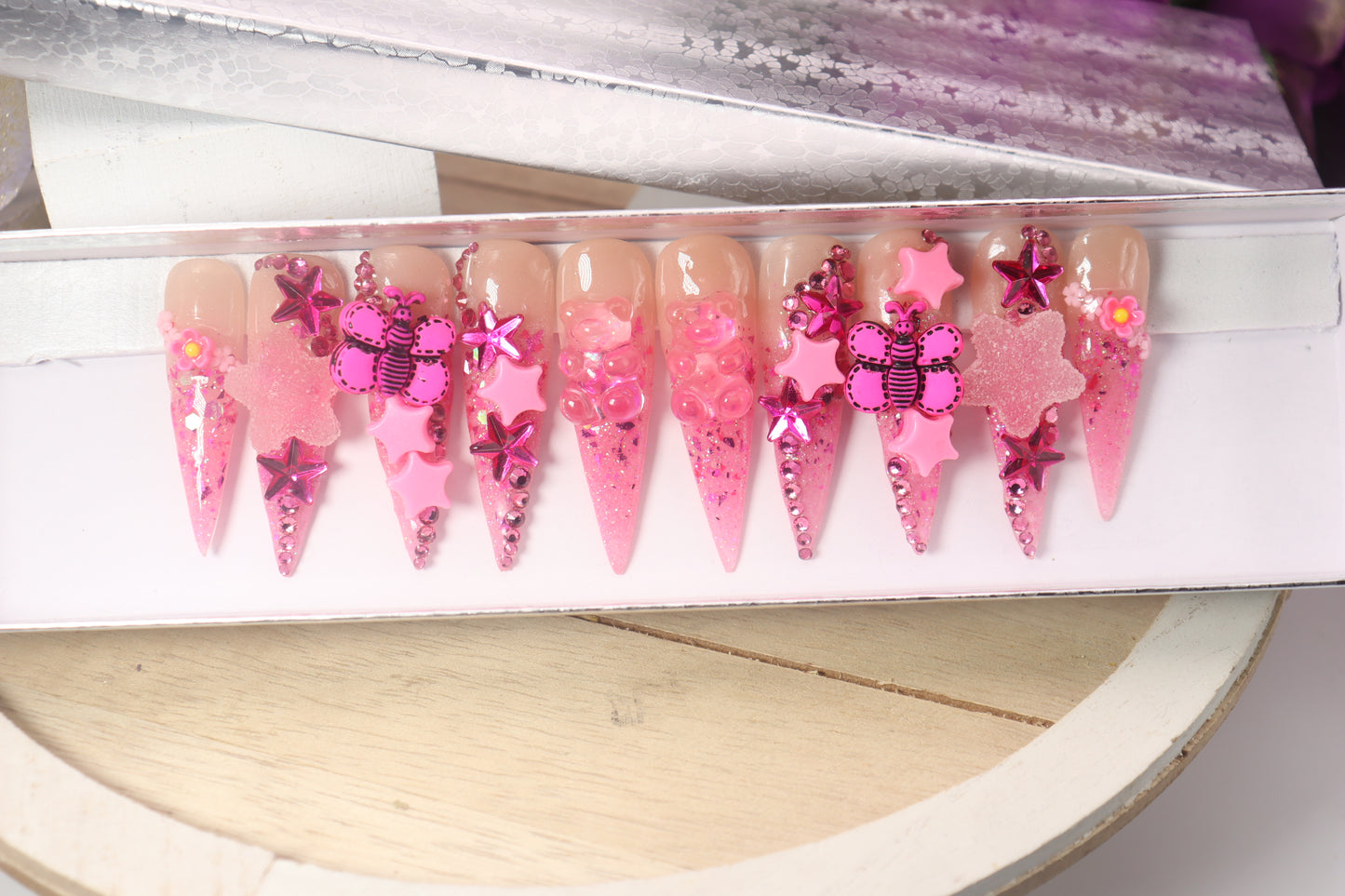 Pink Star Bear (Acrylic) image 0