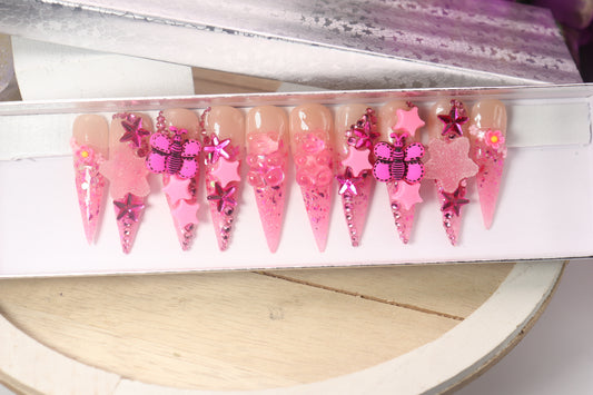 Pink Star Bear (Acrylic) image 0